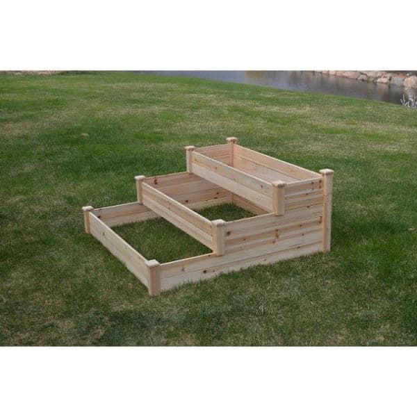 Natural Fir Wood 3-Tier Raised Garden Bed Kit