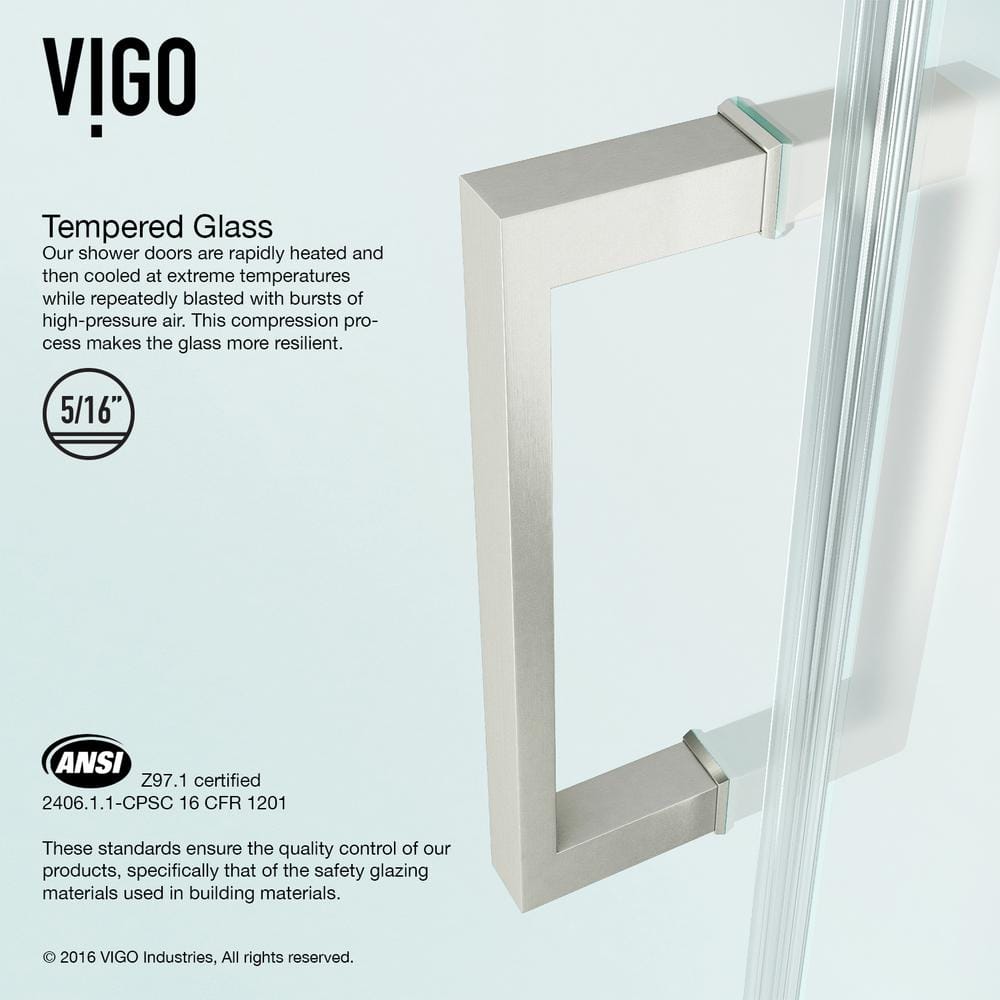 Soho 25" x 71" Frameless Clear Glass Shower Door with Stainless Steel Hardware
