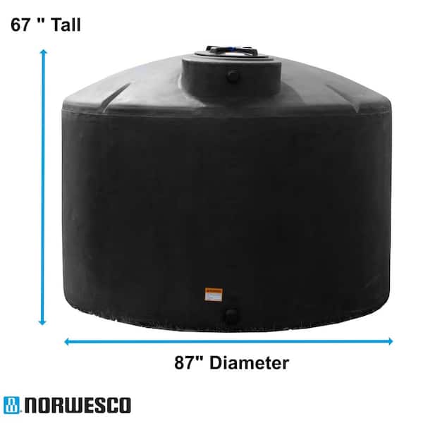 Norwesco 1550 Gallon Water Tank-Black 40627-DS - The Home Depot