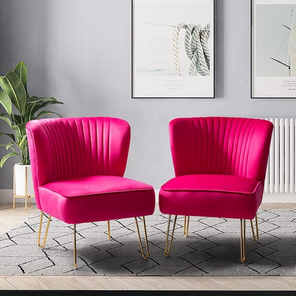 fuschia upholstered chair