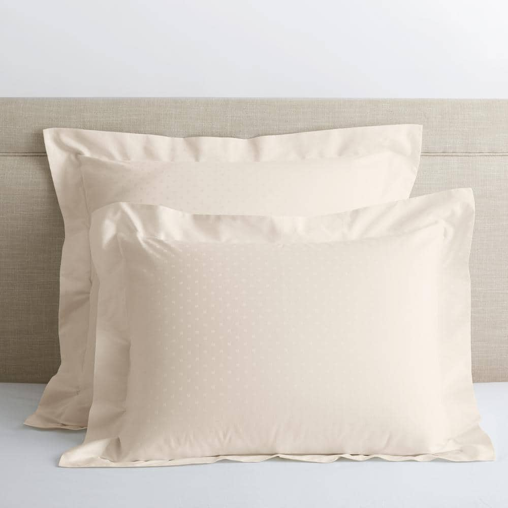 Legends Luxury Dot Cream 500-Thread Count Cotton Sateen Euro Sham -  The Company Store, N9V9-E-CREAM