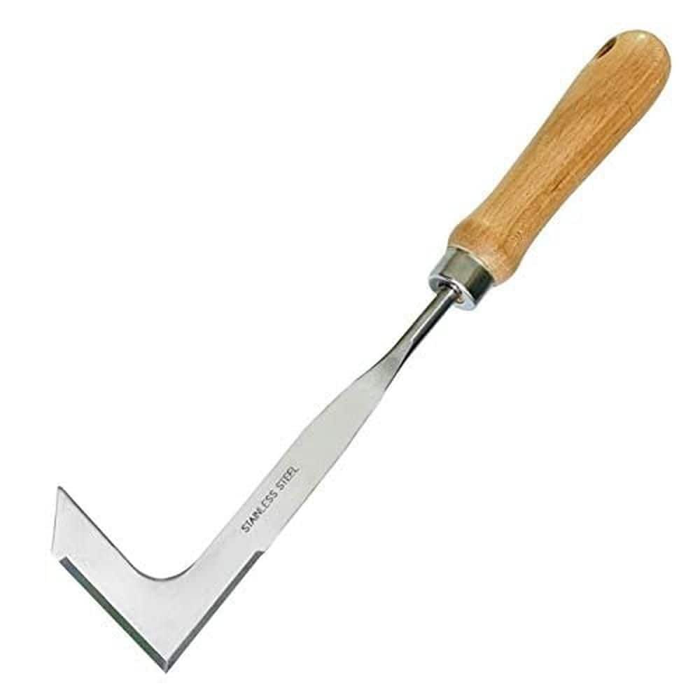 12.9 in. L-Shape Blade Weeder Tool Stainless Steel Ergonomic Hardwood Handle for Removing Weeds from Cracks Walkways price history on PriceWatchPro