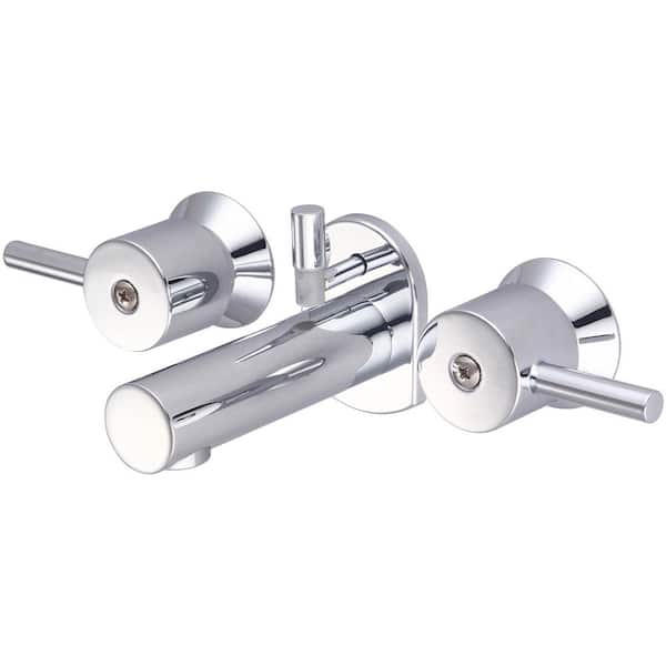 81179-D Double Handle Wall Mounted Faucet in Polished Chrome