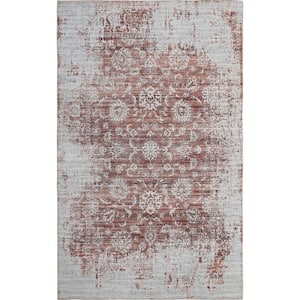 Emir Collection Traditional Oriental Water-Repellent Rust 7 ft. 9 in. x 10 ft. 9 in. Area Rug Large (8 ft. x 11 ft.)