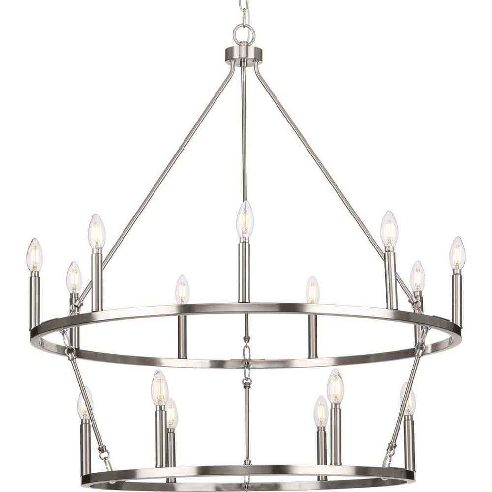 Gilliam 35.5" Brushed Nickel 15-Light Circular Chandelier