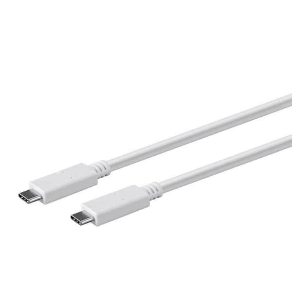 Cables and Adapters; USB Type C to Type C 3.1 Gen 2 Cable - 10Gbps, 5 Amp, 30AWG (3.3 ft.), White