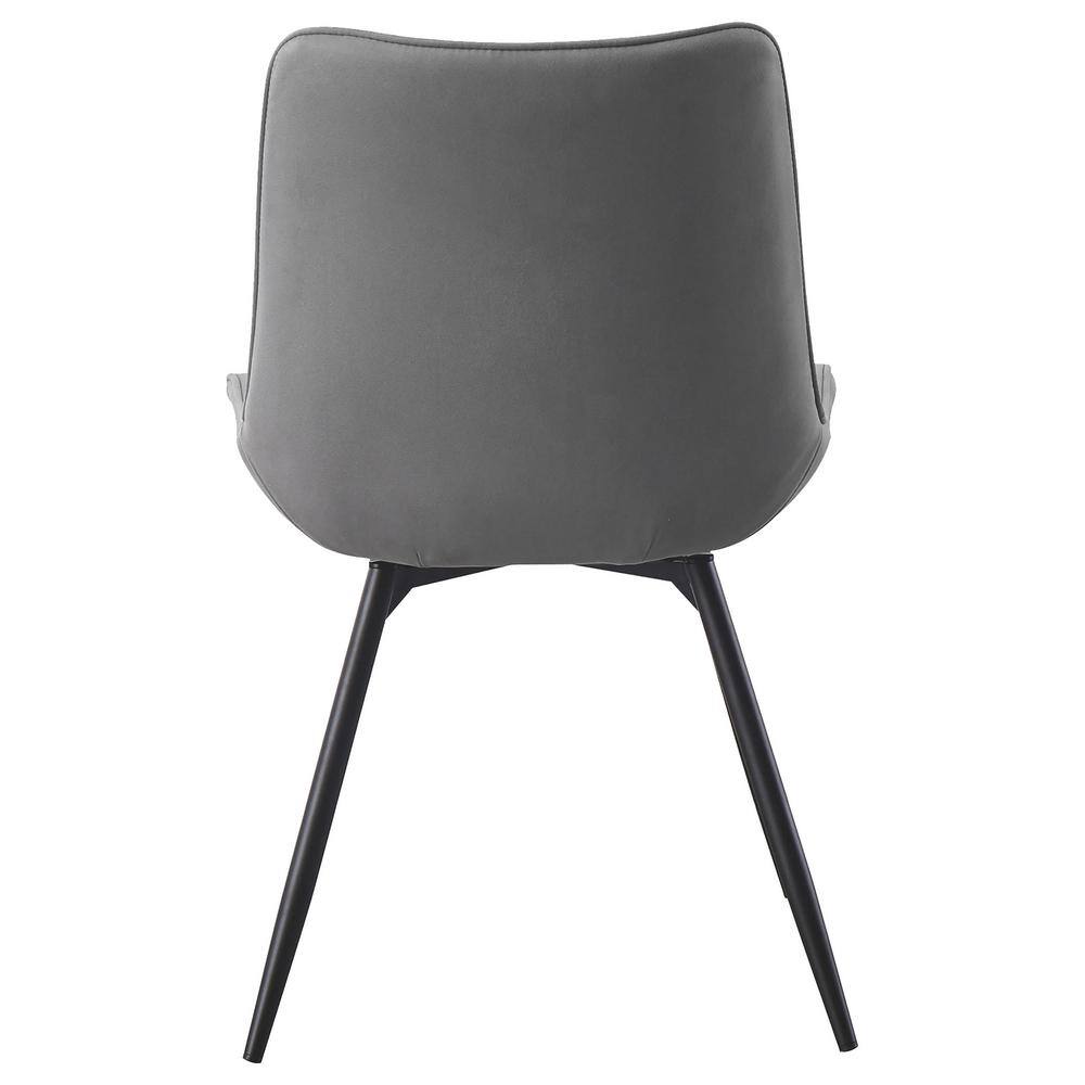 Gray Faux Leather Swivel Dining Chair with Metal Legs