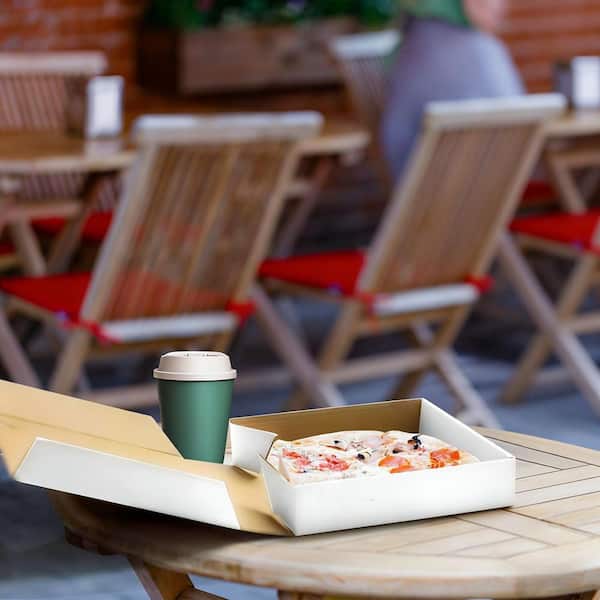 15-Piece Cardboard Pizza Box, 8.4 x 8.4 x 1.7 in. White Kraft Corrugated Mini Pizza Boxes Used for Small Personal Pizzas