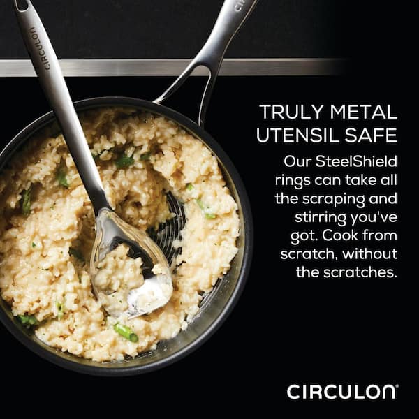 Circulon Clad Stainless Steel Wok and Hybrid SteelShield and Nonstick  Technology, 14 Inch, Silver