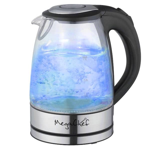 MegaChef 7 Cups 1.7 l Glass and Stainless Steel Electric Tea Kettle