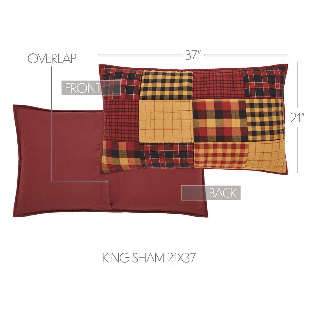Connell King Burgundy Cotton Patchwork Quilted Sham