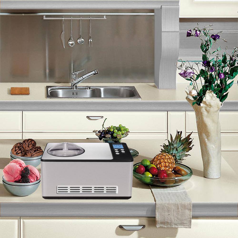 Stainless Steel 2 Quart Automatic Ice Cream and Yogurt Maker