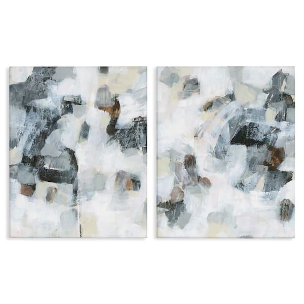 Stupell Industries Grey Faded Abstraction by June Erica Vess 2 Pieces Unframed Abstract Graphic Art Print 30 in. x 24 in.