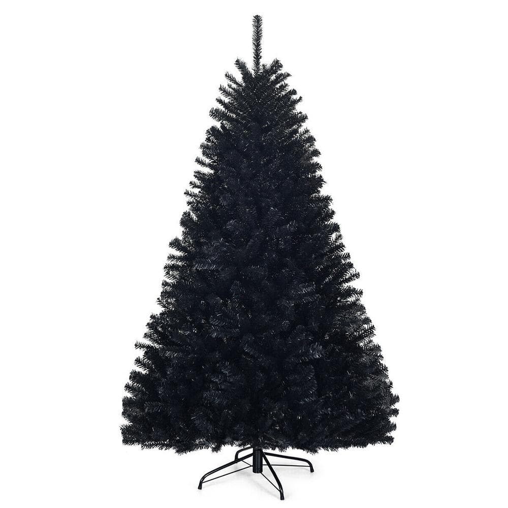 WELLFOR 7 ft. White Regular Unlit PVC Artificial Christmas Tree with Iridescent Branch Tips and Metal Stand