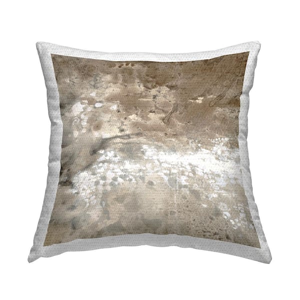 Abstract Brown Splash Brown Square Outdoor Throw Pillow