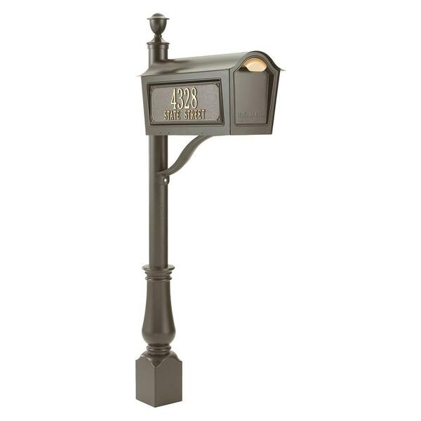 Whitehall Products Standard Chalet Mailbox Package in Bronze