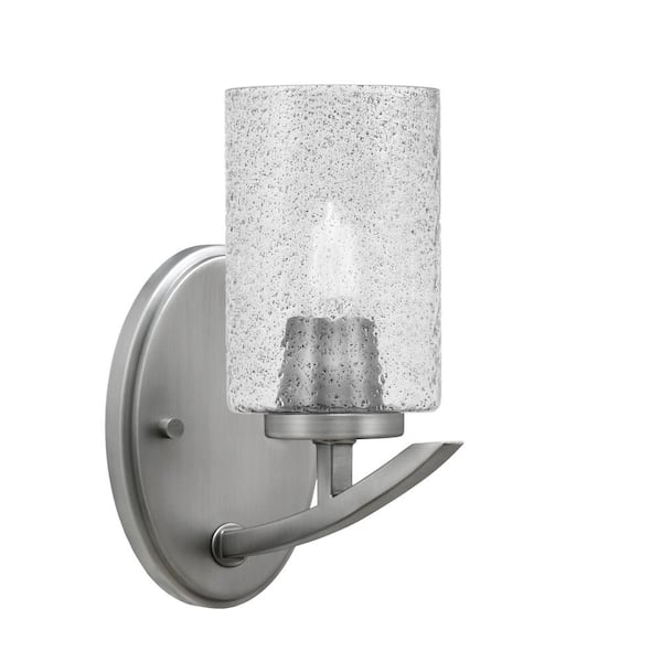 Unbranded Siena 1-Light Graphite Downlight Wall Sconce with Smoke Bubble Glass Shade
