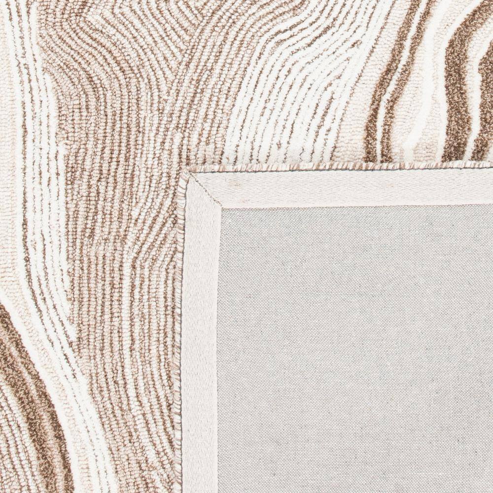 Ivory and Beige Abstract Handmade Wool and Silk Rug