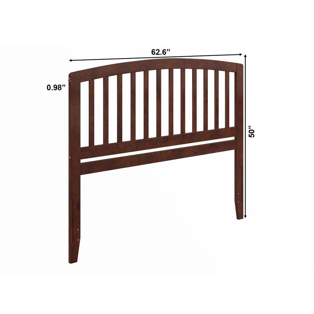 Richmond Queen Walnut Wood Headboard with Mission Slats