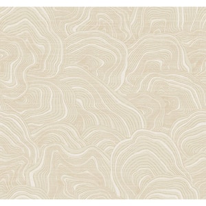 Ronald Redding Cream Geodes Paper Unpasted Matte Wallpaper (27 in. x 27 ft.)