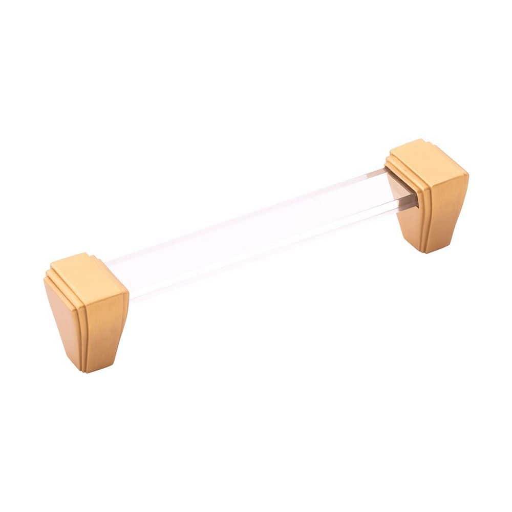 Belleclaire Collection Pull 5-1/16 Inch (128mm) Center to Center Crysacrylic with Brushed Golden Brass Finish price history on PriceWatchPro