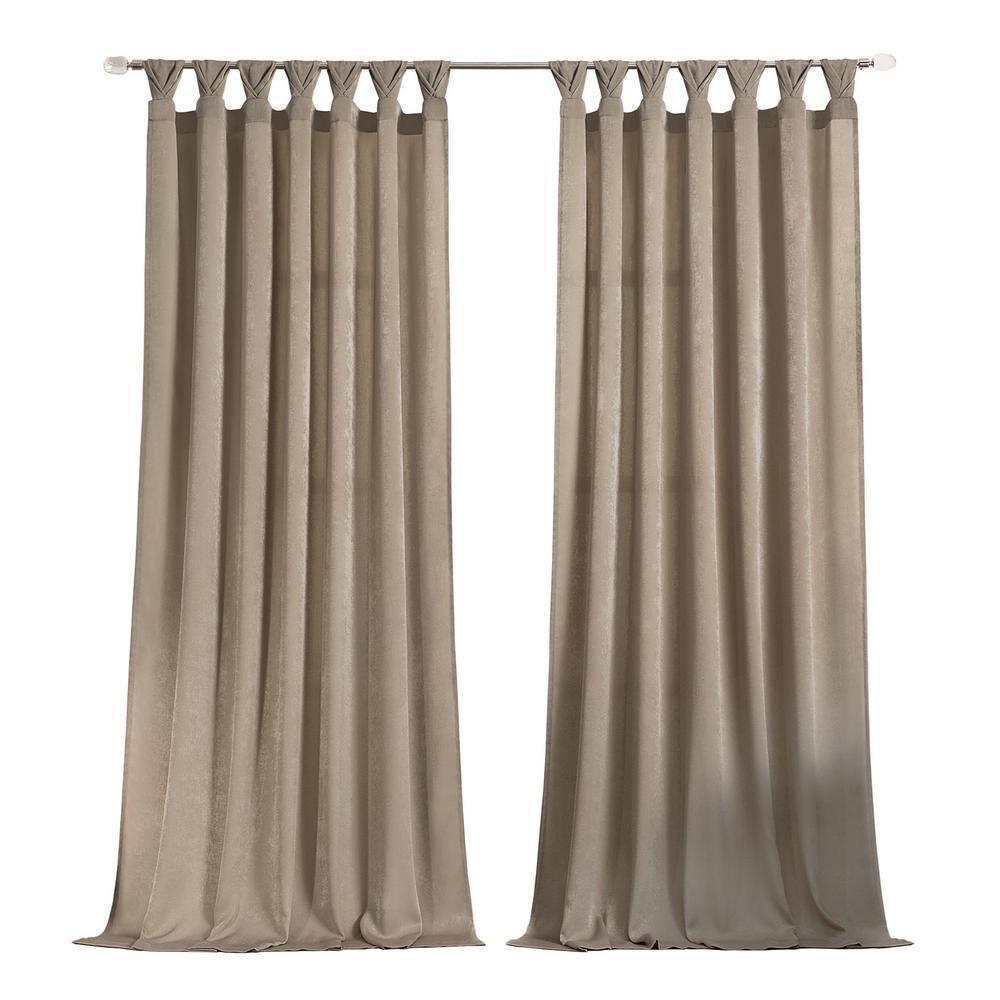 Taupe Wide Georgette Tab Top Drape Panels