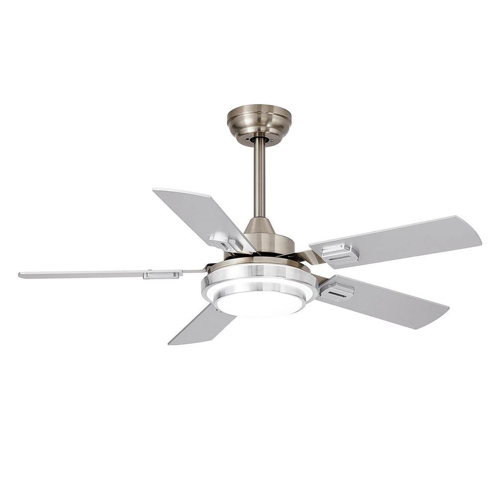 42 in. White Brush Nick Fan Light 5 Blade Dual Finish Downrod Mount Standard Ceiling Fan with Light Include APP Remote price history on PriceWatchPro