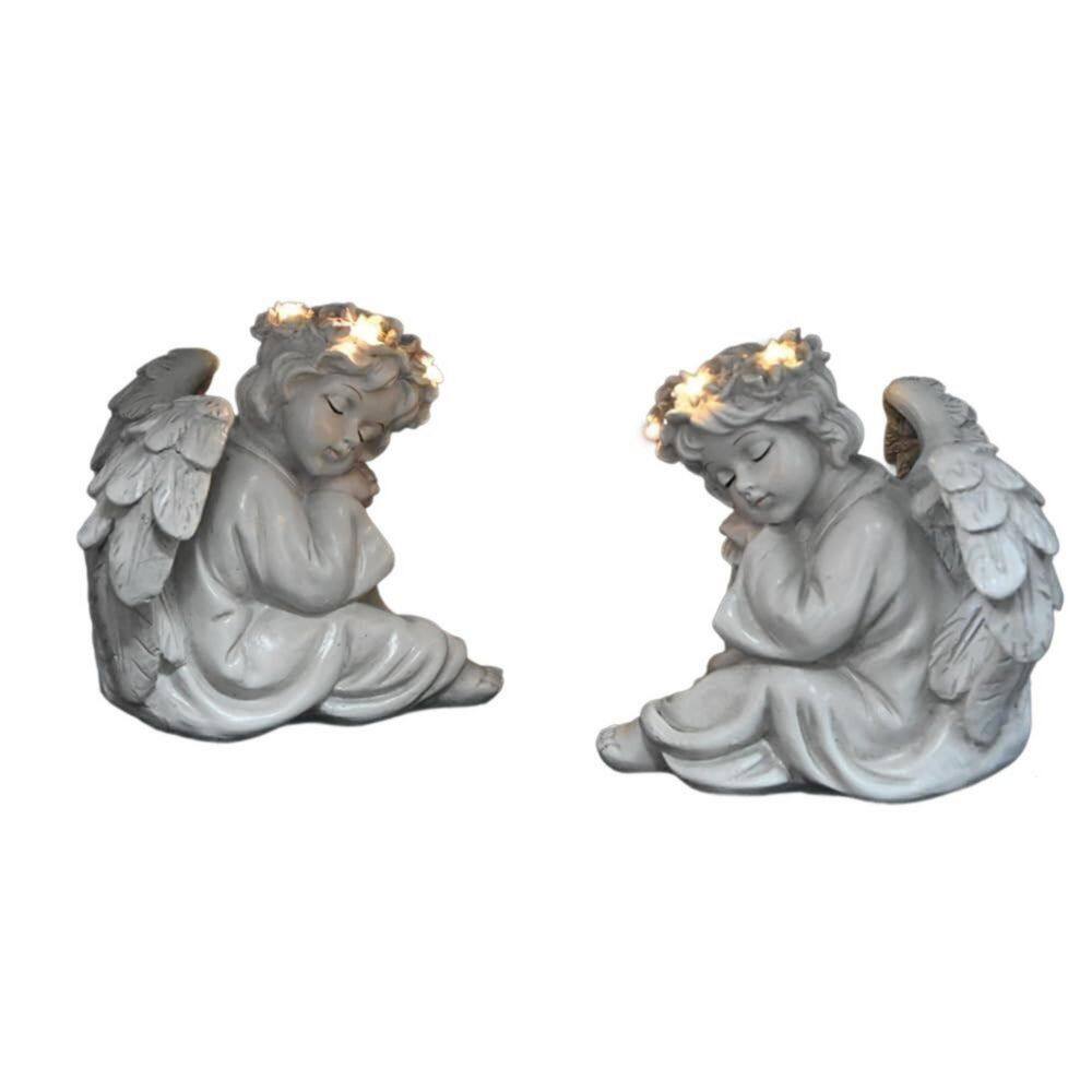 Cubilan Solar Angel Statue Garden Decor, Light-Up Outdoor Cherub