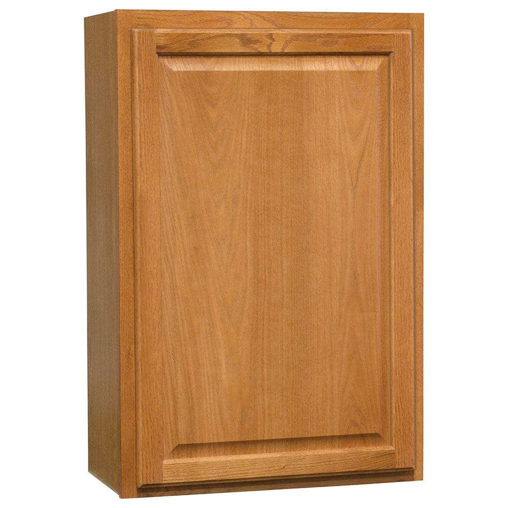 Hampton Bay Hampton 24 In W X 12 In D X 36 In H Assembled Wall   Medium Oak Hampton Bay Assembled Kitchen Cabinets Kw2436 Mo 64 1000 