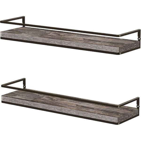 16.9 in. W x 4.7 in. D Pine Floating Shelves Decorative Wall Shelf (Set of 2)