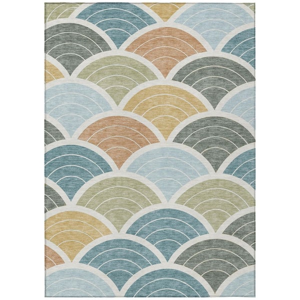 Washable Abstract Shape Rug Addison Rugs Chantille Machine Washable Indoor/Outdoor Abstract ACN3095 ...
