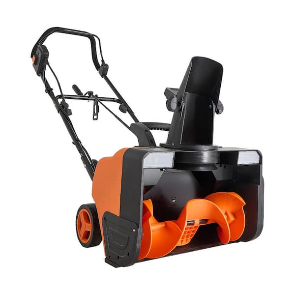 Electric Snow Blower, 20 in. 15A Corded, Dual LED Headlights & 180° Chute, 25FT. Throwing Distance, 12" Depth Clearing