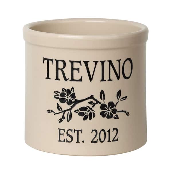 Circular Personalized Dogwood Branch Established 2-Gallon Crock