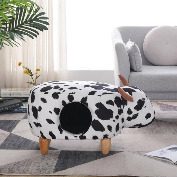 Small Footstool with Handle, Linen Fabric Ottoman Foot Rest with Padded  Seat, Curved Foot Stool with Wooden Legs, Portable Foot Rest for Living  Room