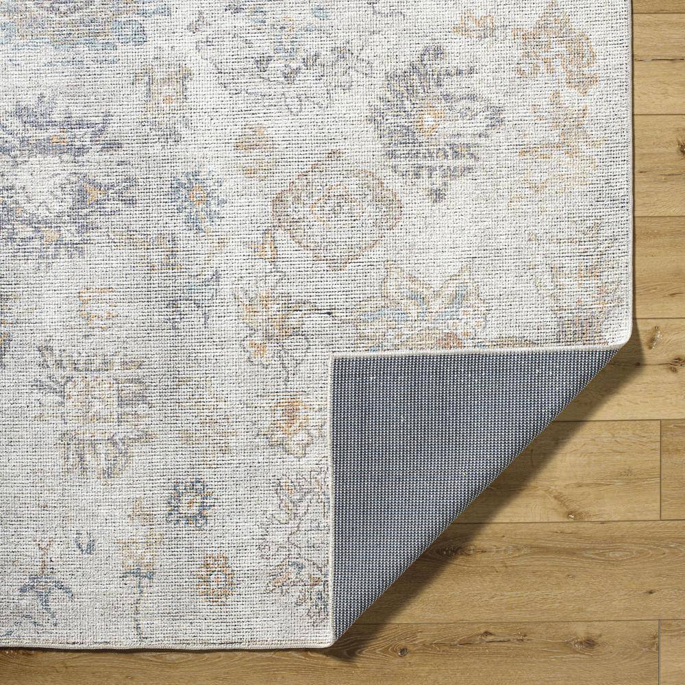 Light Gray Synthetic Hand-Knotted 5' x 7' Area Rug
