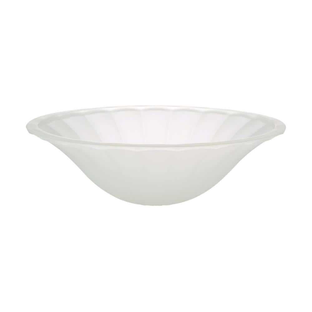4-3/4 in. H x 14-7/8 in. Dia/Frosted Glass Shade For Torchiere Lamp, Swag L
