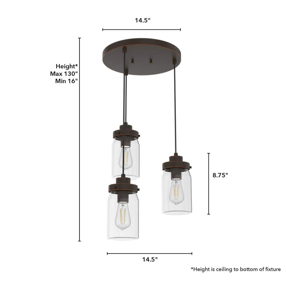 Devon Park Onyx Bengal 8.75" Rustic Cluster Jar Pendant Light