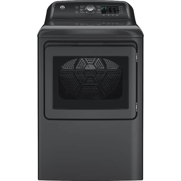 GE 7.4 cu. ft. vented Front Load Gas Dryer in Diamond Gray with Sensor Dry