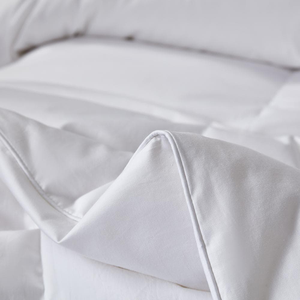 Twin White Cotton Goose Down Light Weight Bedspread