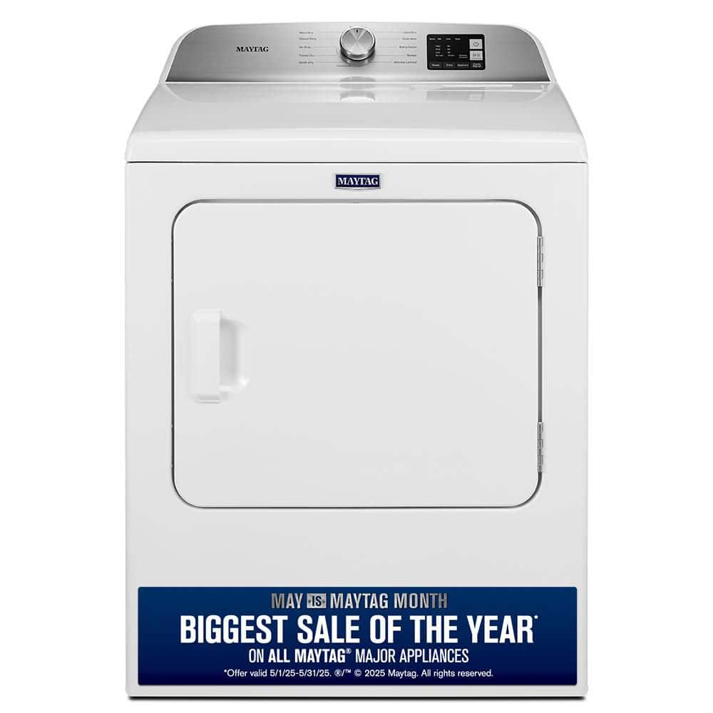 7.0 cu. ft. 240-Volt White Electric Vented Dryer with Moisture Sensing