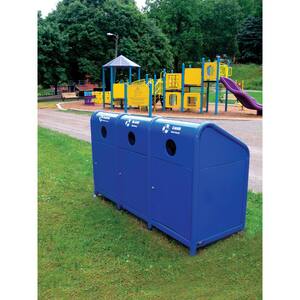 102 Gal. Steel Recycling Station in Blue