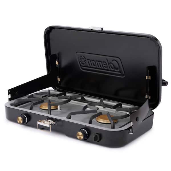 Coleman 1900 Collection 3-in-1 Portable Propane Grill in Black with Carry Handle and Carry Case