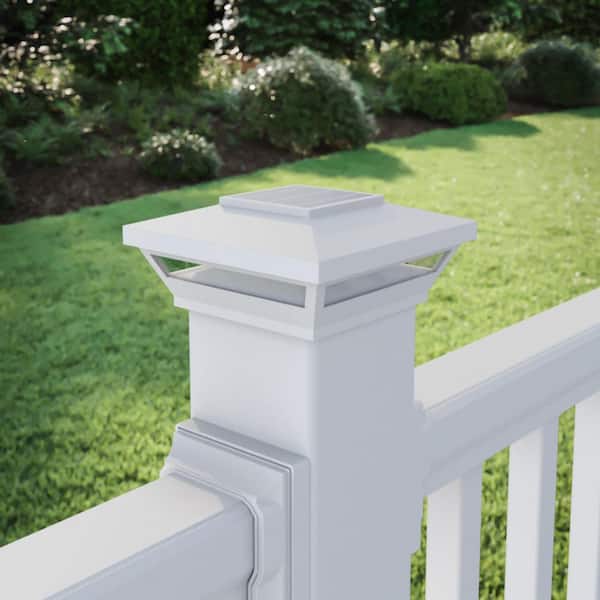 Omni 6 in. x 6 in. White Plastic Solar Post Cap (2-Pack)