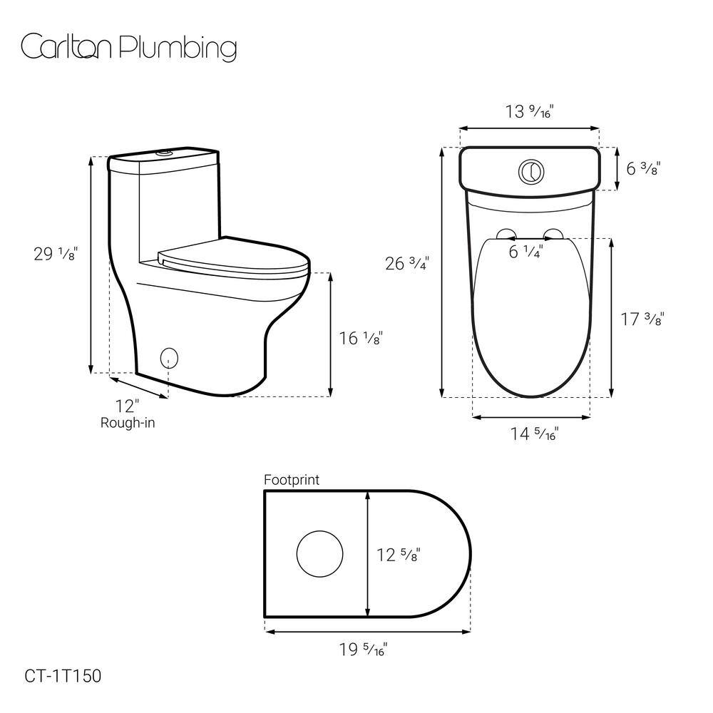 Vezina White Elongated One-Piece Dual Flush Toilet