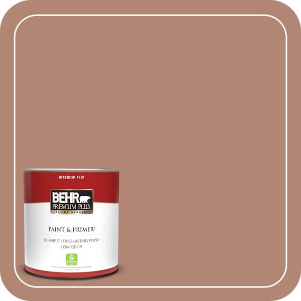 BEHR PREMIUM PLUS 1 qt. #220F-5 Light Mocha Flat Low Odor Interior Paint & Primer