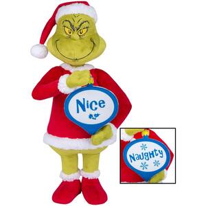 24 in. Holiday Greeter- Ginch with Naughty and Nice Ornament OPP - Dr. Seuss
