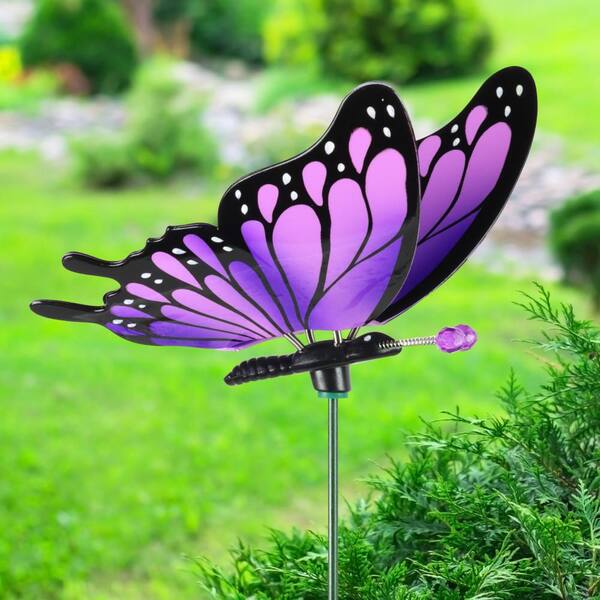 Exhart WindyWing Butterfly Ombre 2.4 ft. Purple Plastic Garden
