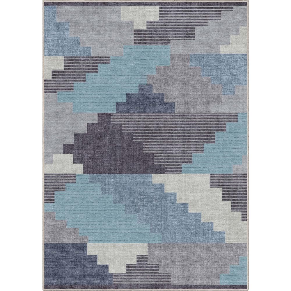 Well Woven Blue 2 ft. 3 in. x 3 ft. 11 in. Apollo Portsmouth