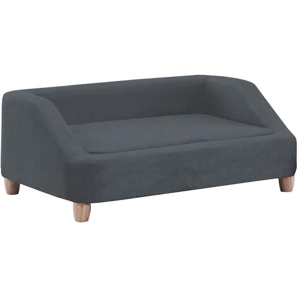 Critter Sitters 36 in. Medium Dark Gray Microfiber Rectangle Pet Bed