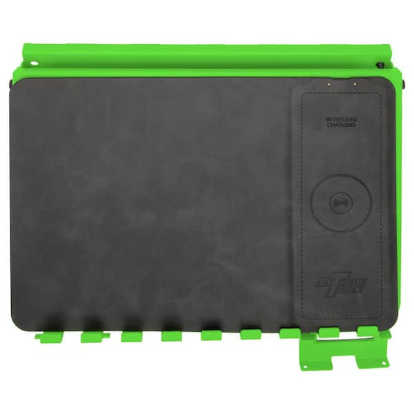 12.5 in. W Steel Media/Tech Holder with Phone Charging Pad for RX & DX Series Extreme Power Workstation Hutches in Green